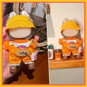 Labubu Orange Outfit Plush with Camera & Shoes, Glasses